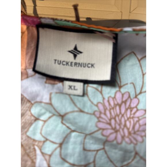 Tuckernuck Wild Rhapsody Floral Retro Baskin Print Cotton Top Tie Neck XL New - Picture 11 of 14